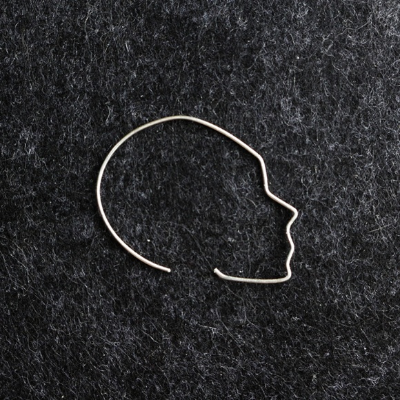 Side Face Hoop Earrings - Picture 2 of 5